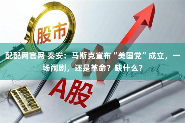 配配网官网 秦安：马斯克宣布“美国党”成立，一场闹剧，还是革命？缺什么？